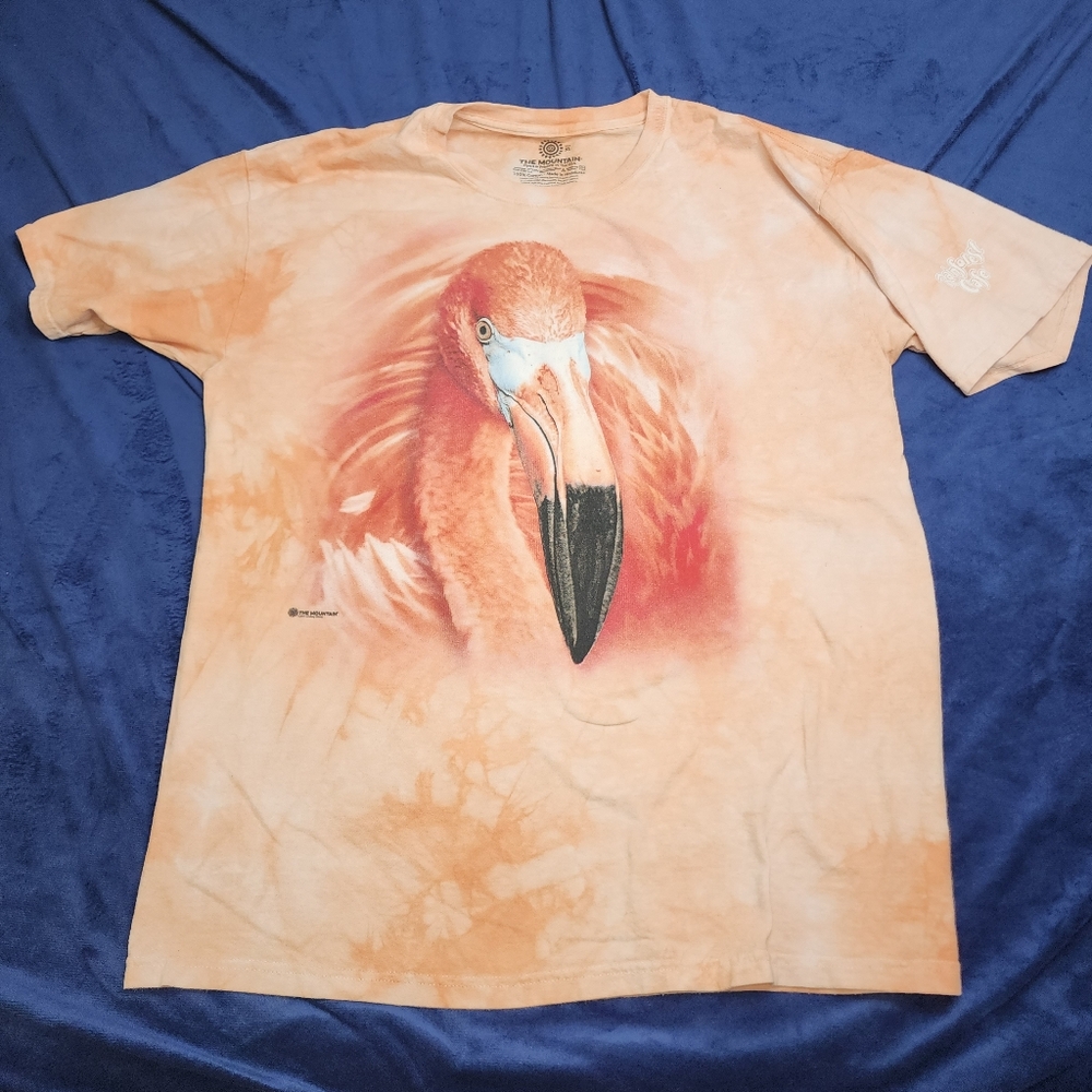 The Mountain‎ Coral Orange Flamingo Graphic T-Shirt Unisex XL